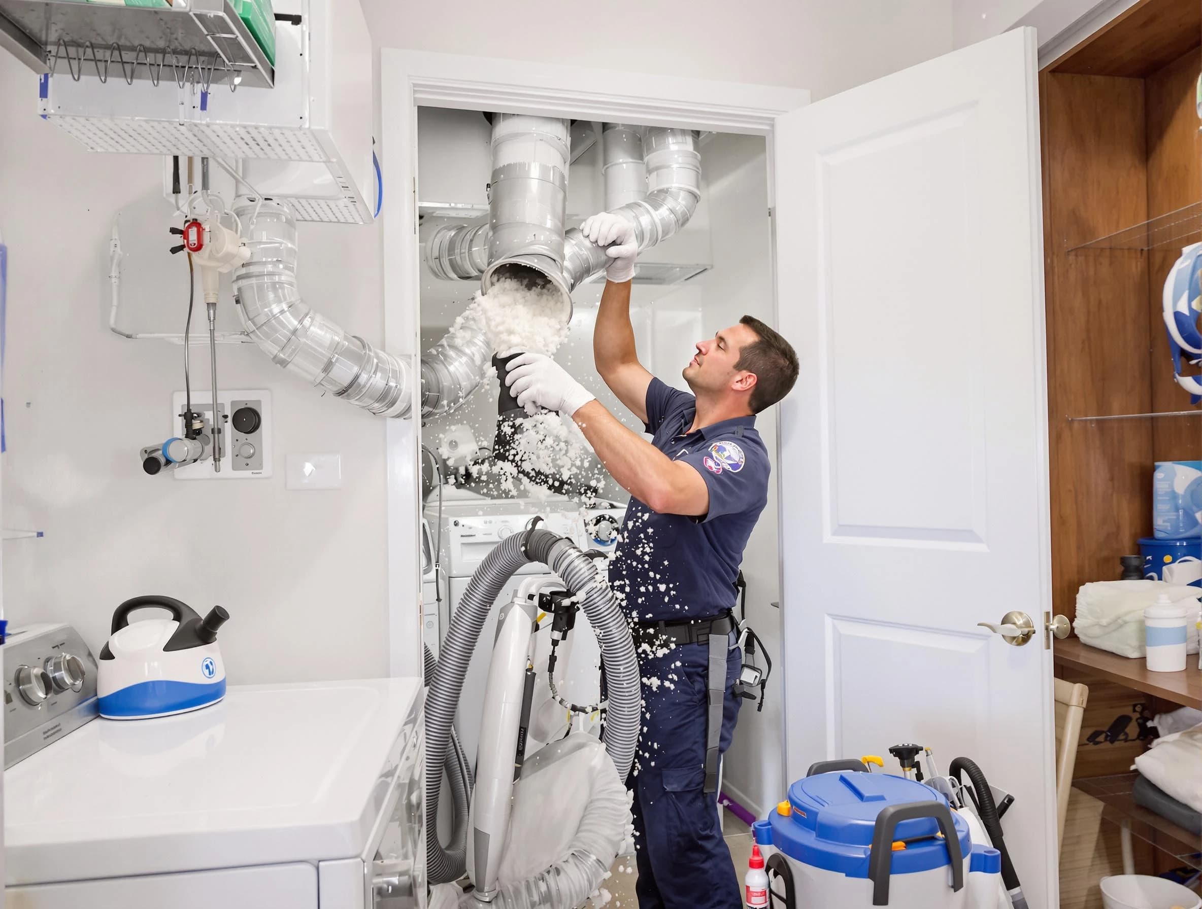 Bosque Farms Dryer Vent Cleaning technician delivering thorough residential dryer vent cleaning service in Bosque Farms